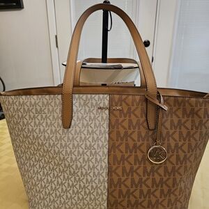Michael Kors Brown and Tan Signature Tote